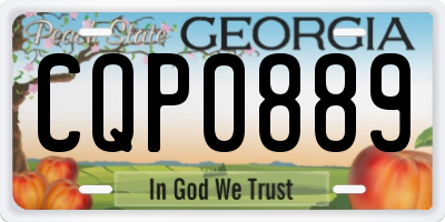 GA license plate CQP0889