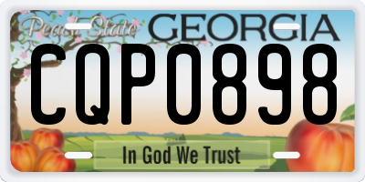 GA license plate CQP0898