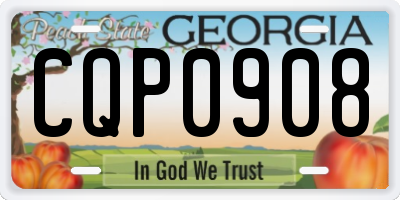 GA license plate CQP0908
