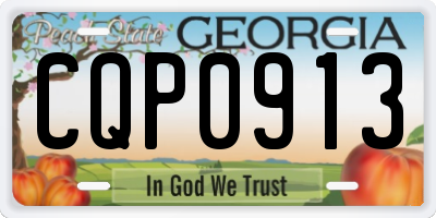 GA license plate CQP0913