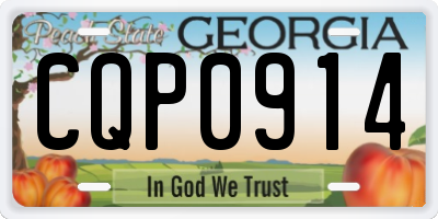 GA license plate CQP0914