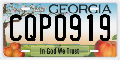 GA license plate CQP0919
