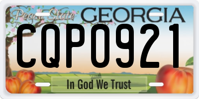 GA license plate CQP0921