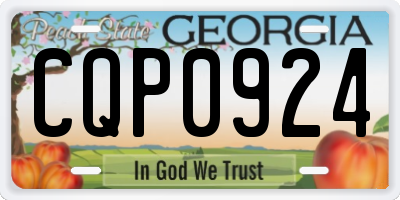 GA license plate CQP0924