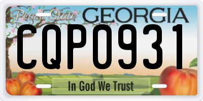 GA license plate CQP0931