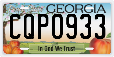 GA license plate CQP0933