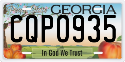 GA license plate CQP0935