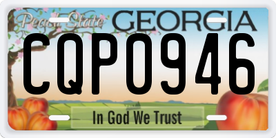 GA license plate CQP0946