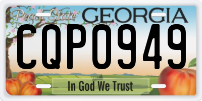 GA license plate CQP0949