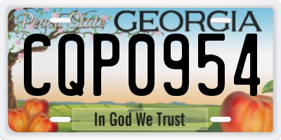 GA license plate CQP0954