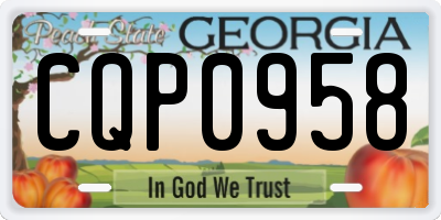 GA license plate CQP0958