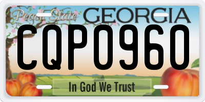 GA license plate CQP0960