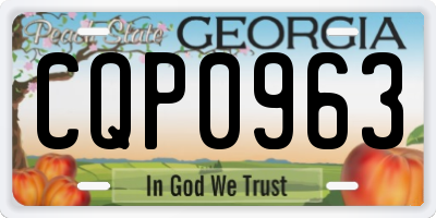 GA license plate CQP0963