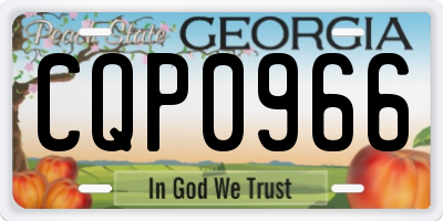 GA license plate CQP0966