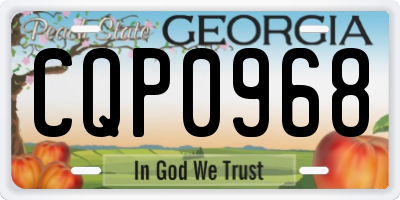 GA license plate CQP0968