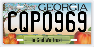 GA license plate CQP0969