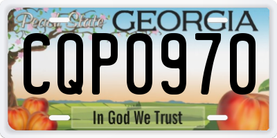 GA license plate CQP0970