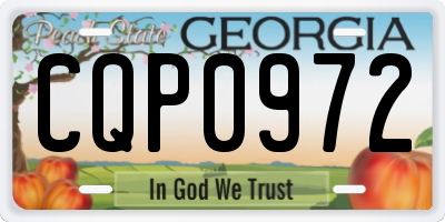 GA license plate CQP0972