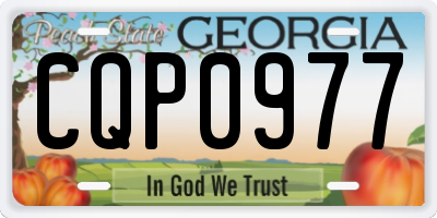 GA license plate CQP0977