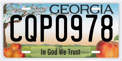 GA license plate CQP0978
