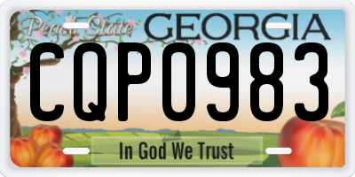 GA license plate CQP0983