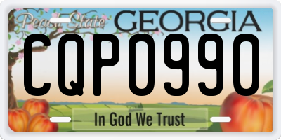 GA license plate CQP0990