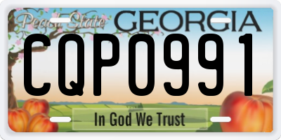 GA license plate CQP0991