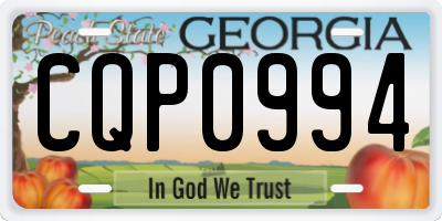 GA license plate CQP0994