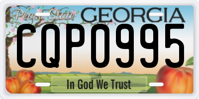 GA license plate CQP0995