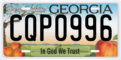 GA license plate CQP0996