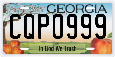 GA license plate CQP0999