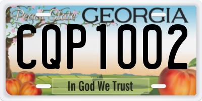 GA license plate CQP1002