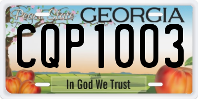 GA license plate CQP1003