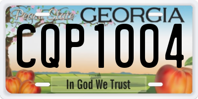 GA license plate CQP1004