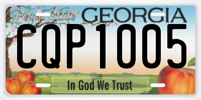 GA license plate CQP1005