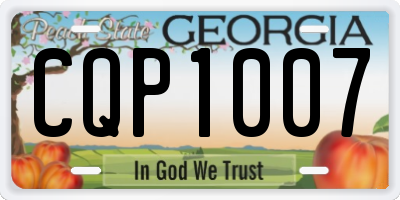 GA license plate CQP1007