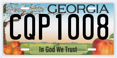 GA license plate CQP1008