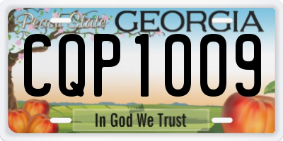 GA license plate CQP1009