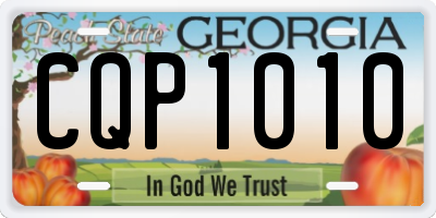 GA license plate CQP1010