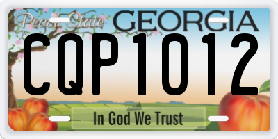 GA license plate CQP1012
