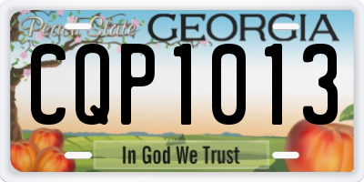 GA license plate CQP1013