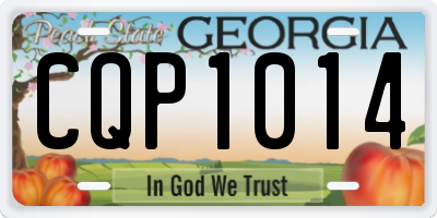 GA license plate CQP1014