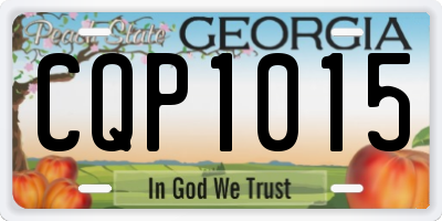 GA license plate CQP1015