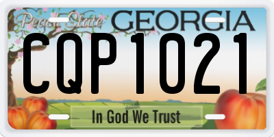 GA license plate CQP1021