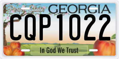 GA license plate CQP1022