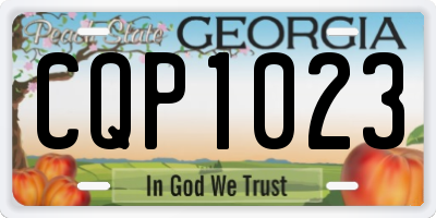 GA license plate CQP1023