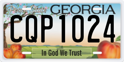 GA license plate CQP1024