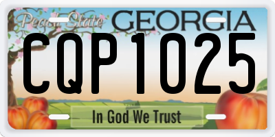 GA license plate CQP1025