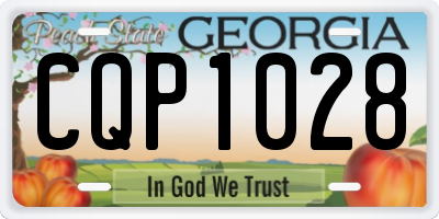 GA license plate CQP1028