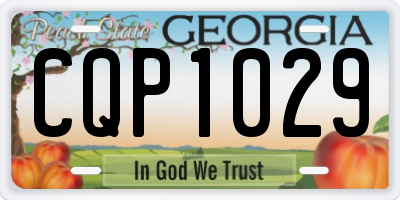 GA license plate CQP1029